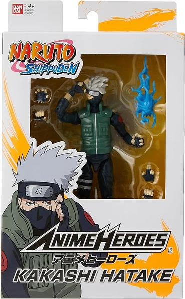 Bandai - Anime Heroes - Naruto Shippuden - Figurine Anime Heroes 17 cm - Kakashi Hatake - Licence Officielle - Figurine d'action articulée Kakashi - 36903