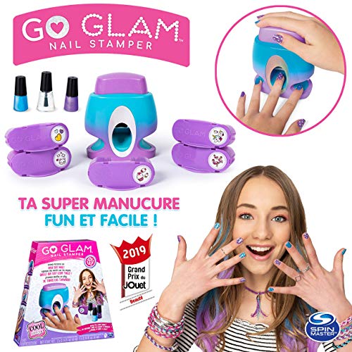 COOL MAKER - GO GLAM U-NIQUE NAIL SALON - Machine à Manucure et Pédicure 250 ongles 120 Motifs 3 Vernis 1 Sèche-ongles et Rangement - Fun et Facile - Kit de loisirs