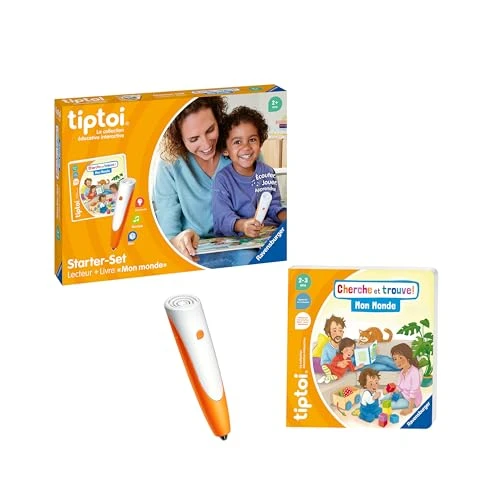 Ravensburger - tiptoi® - Starter Set - Lecteur + Livre Cherche et Trouve 'Mon Monde' - Jeu éducatif électronique, sans écran - Dès 2 Ans - Version française - 00174