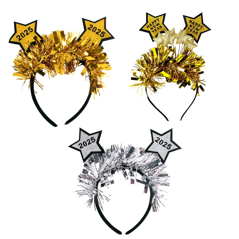 Bandeau de sauna à paillettes étoiles, cerceau à cheveux, coiffure, accessoire photo de Noël, costume de fête du Nouvel An, faveur, bonne année, 2025 - AliExpress 15