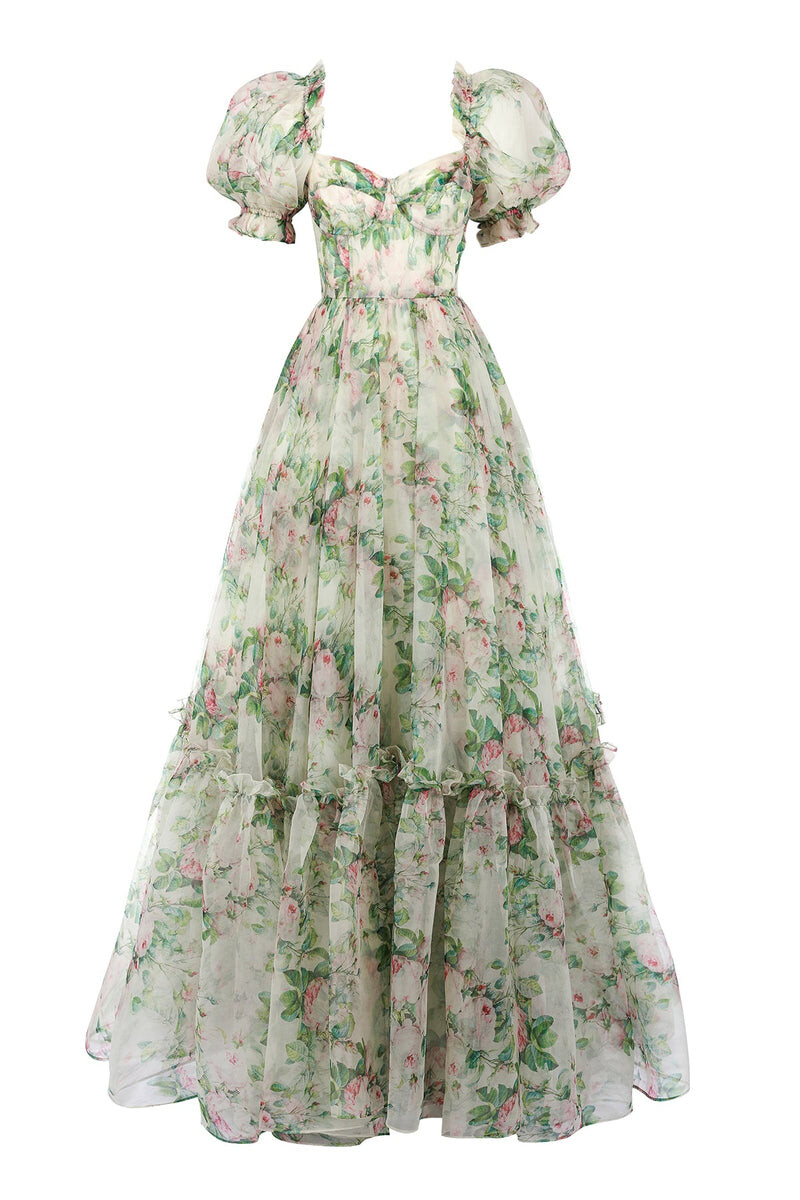 The Garden Roses Silk Gauze Ritz Gown