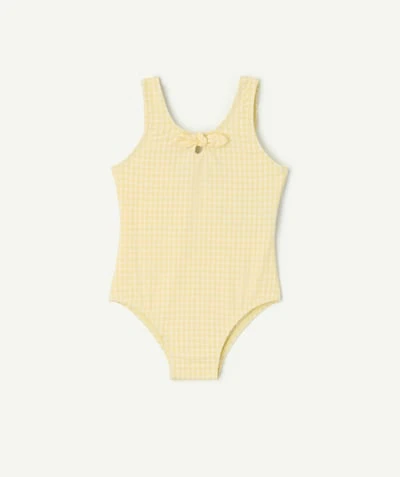 Maillot de bain bébé fille vichy jaune