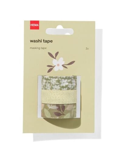 3 rouleaux de ruban adhésif washi vert