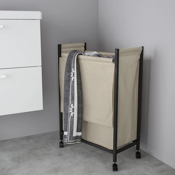 ENHET Sac à linge sur roulettes - anthracite 80 l