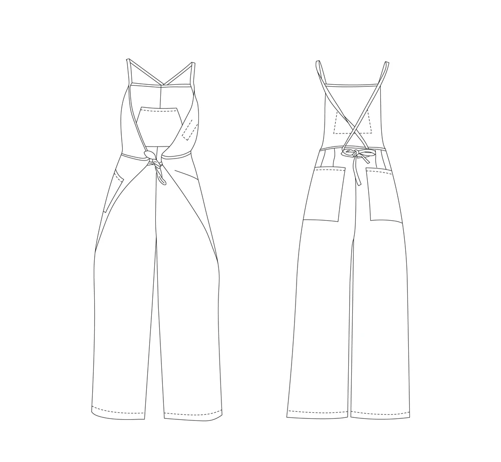 Pablo artist overall sewing pattern - Sizes 0 to 20