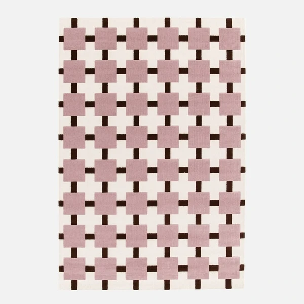 Tapis intérieur motif à carreaux rose et marron - sweeek in 2026