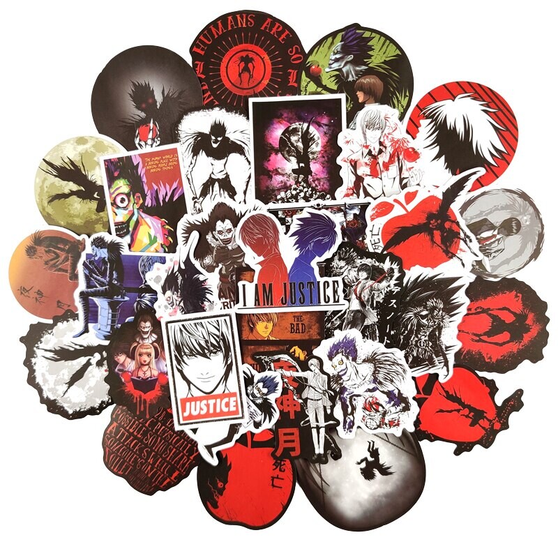 10/30/50 pcs/pack D'anime Japonais DEATH NOTE Autocollants Pour Réfrigérateur Voiture Casque BRICOLAGE Cadeau Boîte Vélo Guitare Cahier Patin Coffre