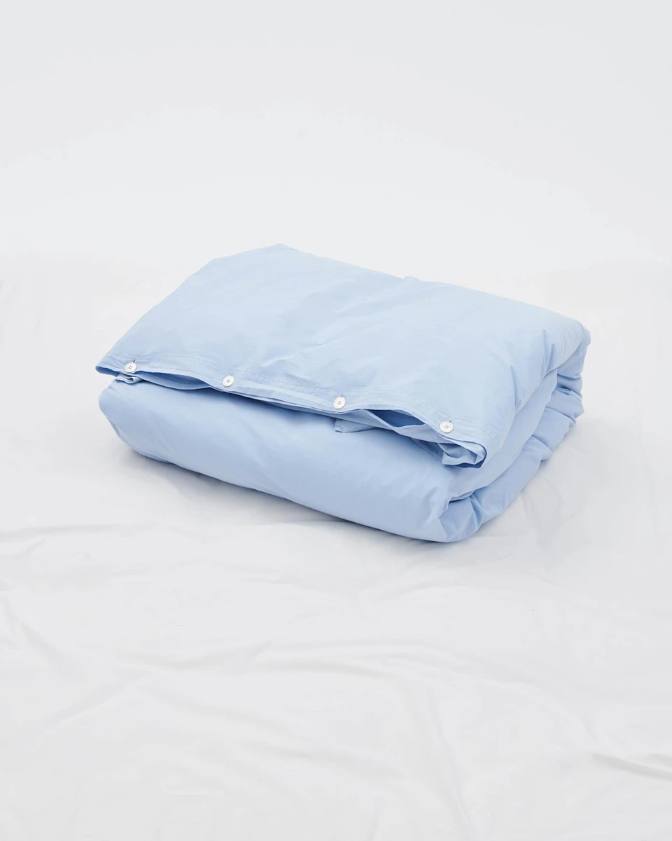 Percale Duvet Cover - Morning Blue 160x210