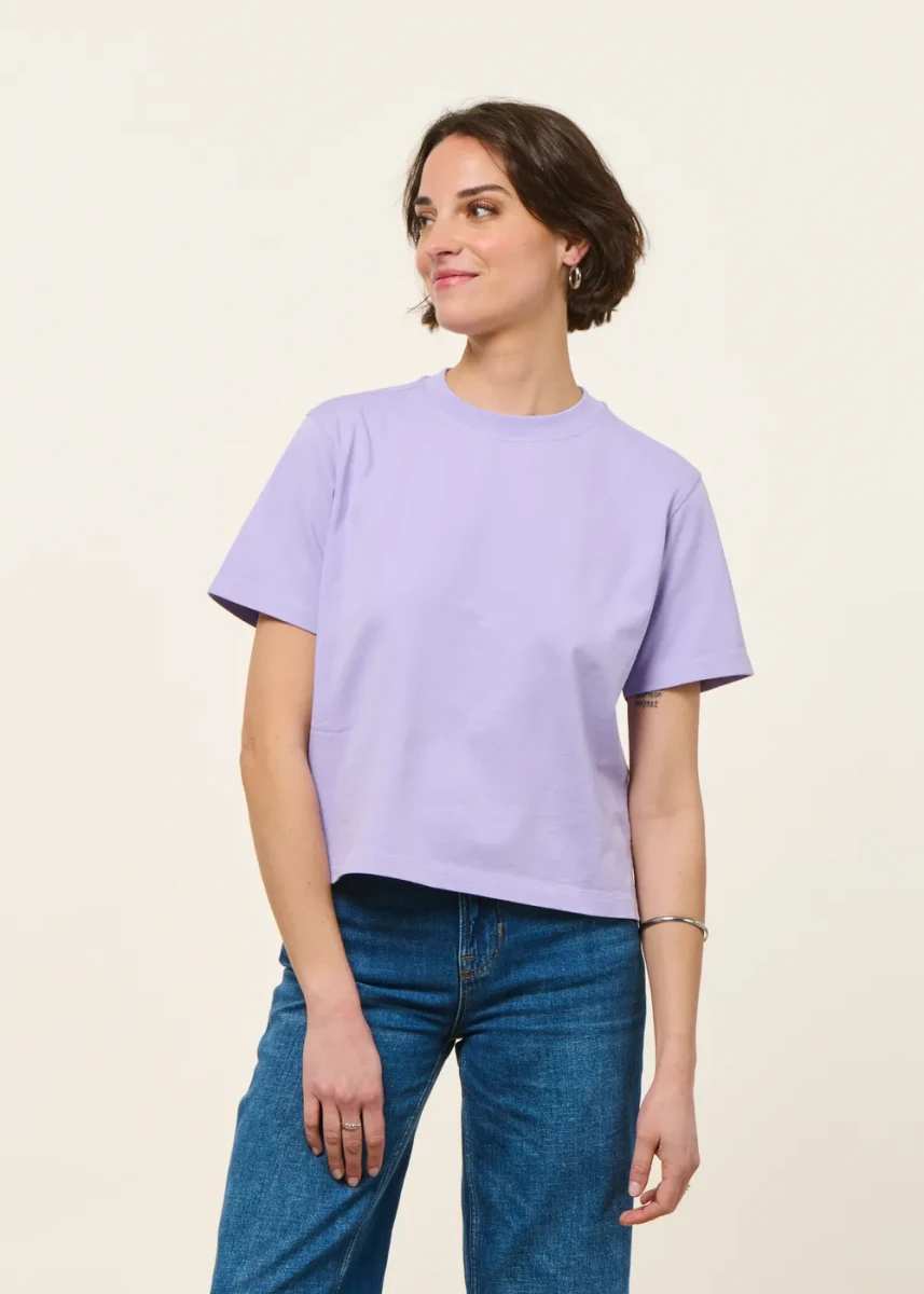 T-shirt boxy en coton bio | lilas WeDressFair