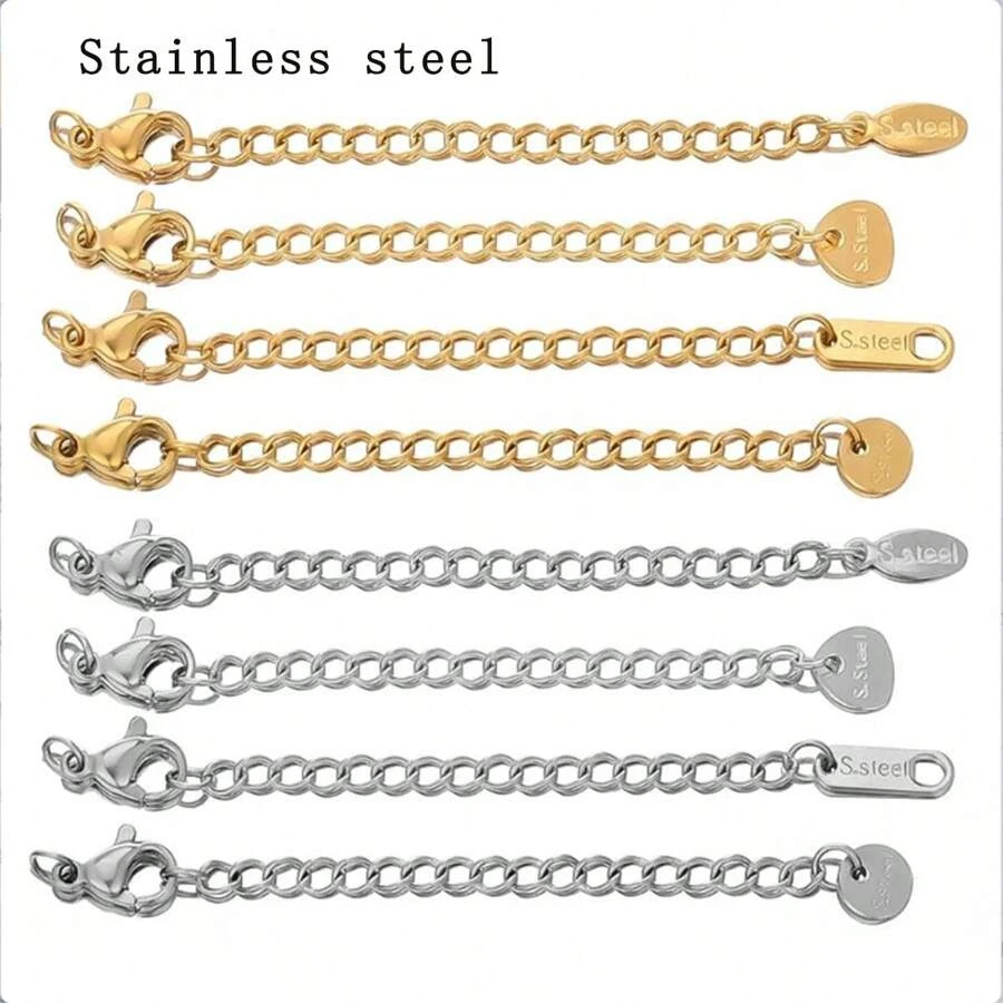 10 pièces Chaînes à queue prolongée en acier inoxydable, fermoirs homards, connecteurs pour la fabrication de bijoux DIY, bracelets, colliers | Mode en ligne | SHEIN FRANCE