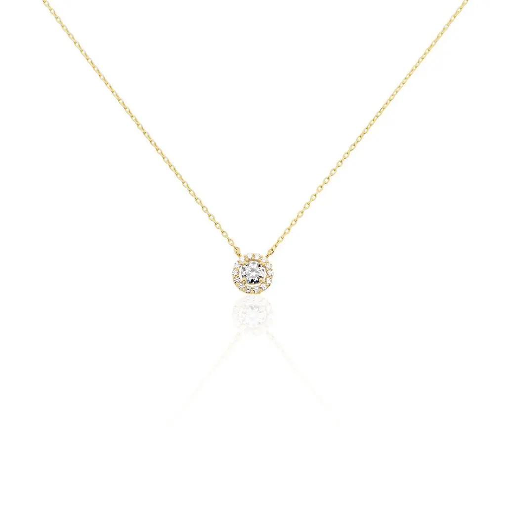 Collier Plaqué Or Radbod Oxydes De Zirconium
