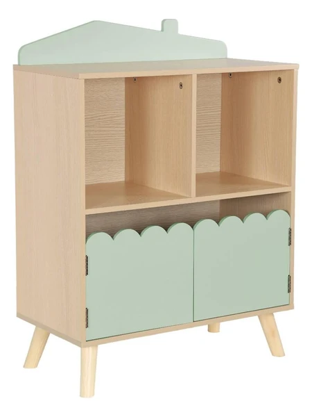 Bibliothèque enfant 2 étagères 2 portes Azur