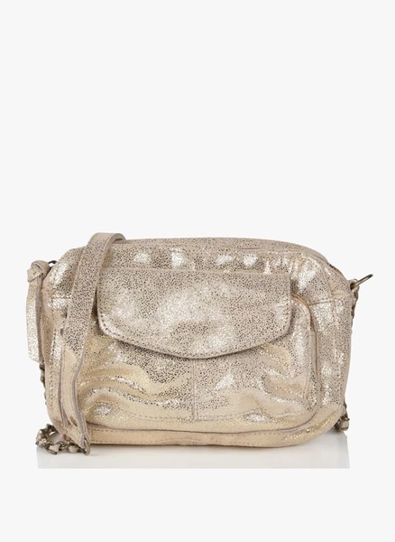 Sac bandouliÃ¨re en cuir Naina DorÃ© Pieces - Femme | Place des Tendances