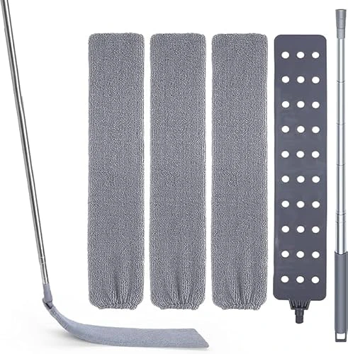FUUNSOO Nettoyeur de poussière rétractable Gap Dust Cleaner - Raclette plate extensible jusqu'à 2 housses en microfibre - Nettoyeur de poussière rétractable