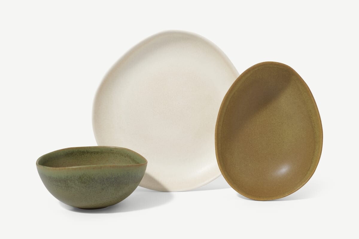 Mangata, service de 12 pièces à glaçure réactive, multicolore