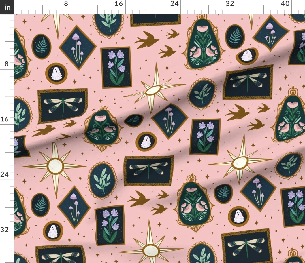 Fabric in Big cottage core wall