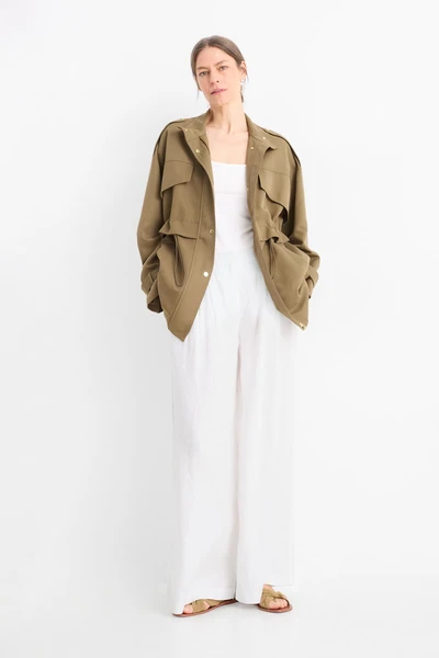 Pantalon en lin - high waist - wide leg