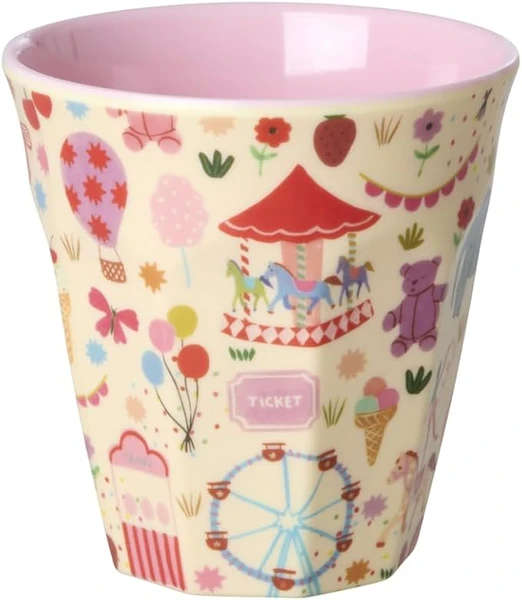 Rice Gobelet en mélamine rose moyen – Impression amusante – Gobelets pour enfant – Vaisselle de camping – Vaisselle en mélamine incassable sans BPA 250 ml