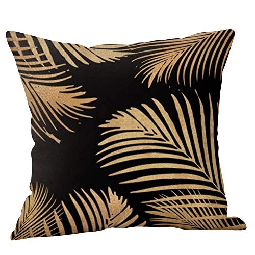 Mamum Housse de Coussin 45x45cm, Motif Or Doux Carré Taie d'oreiller Maison Décoration de Salon Chambre Canapé et Voiture (E)