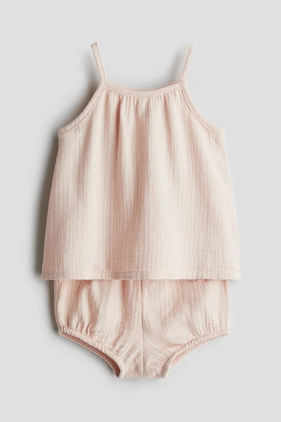 Ensemble 2 pièces en mousseline de coton - Rose ancien clair - ENFANT | H&M FR