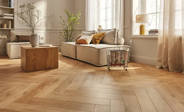 Sol stratifié MANOR BATON ROMPU , aspect Bois chene moyen, lame 13.10 x 64.30 cm