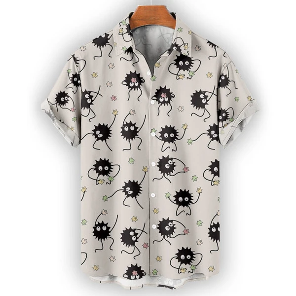 Anime Ghibli Hawaiian Shirt – Soot Sprite Star Candy Button-Up | Tropi Hawaiian Shirts Store
