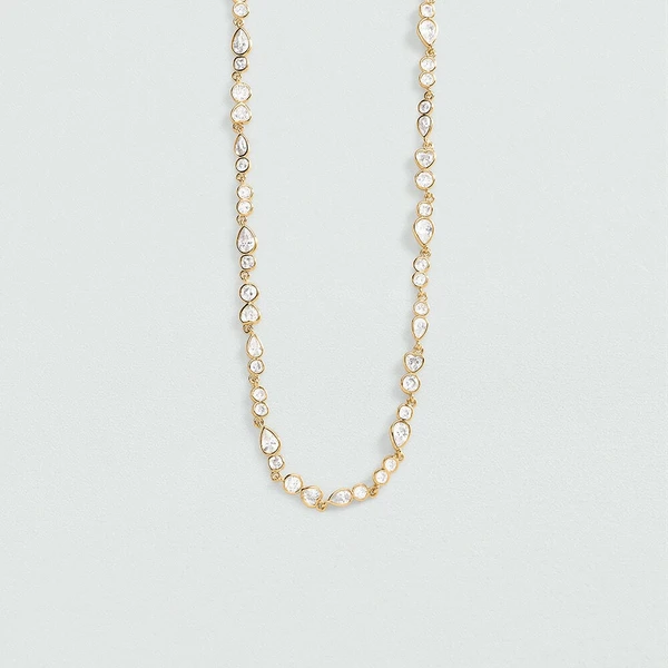 Collier ras du cou CANDY - Cristal / Doré