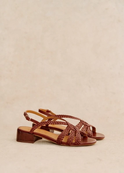 Sandales Low Rosa - Cuir Naturel Lisse Tressé - Cuir lisse bovin - Sézane