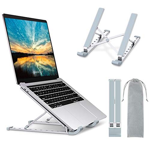 Babacom Support Ordinateur Portable, Support PC Portable à 9 Niveaux Réglables, Refroidisseur en Aluminium Ventilé Compatible avec MacBook, Dell, Lenovo, HP