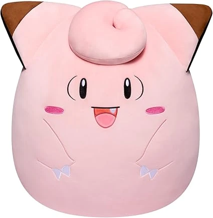Peluche - BANDAI - Pokémon - Squishmallows 50 cm - Mélofée (Clefairy) - Grande peluche ultra-douce - Licence officielle Poké