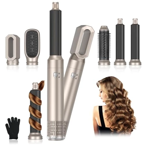 Journeyside Brosse Soufflante Air Styler Set, Seche Cheveux 1000W, Hair Styler 3 Températures, Fer a Boucler Ions Négatifs, pour Sécher, Brosse Coiffante Chauffante, Volumisante, Pour Lisser