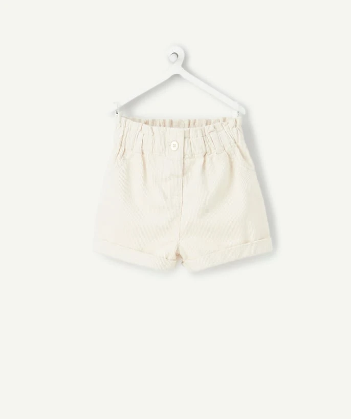 Short fille coton blanc détails cœur