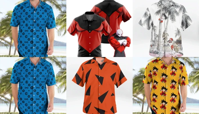  Dragon Ball Z Button-Up Hawaiian Shirts - Tropical Saiyan Style