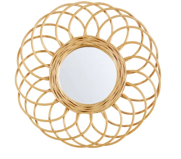 Miroir rond en rotin D34 BUCOLIQUE | Maisons du Monde