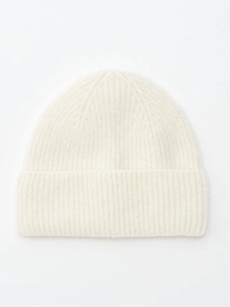 Bonnet côtelé avec revers
