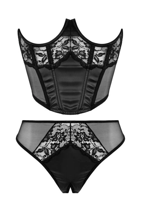 Tiara Mi-corset et string