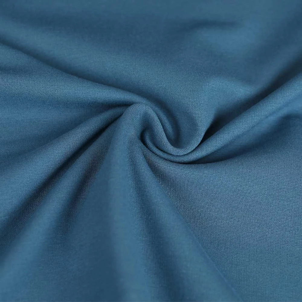 Tissu jersey maille Milano de viscose bleu délavé | Pour couture d'habits stretch : tee-shirt ou robe
