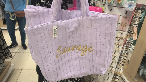 Sac gaz de coton lila "sauvage"