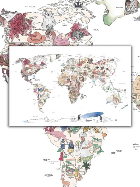 Mapa Bellezas del Mundo - Lámina
