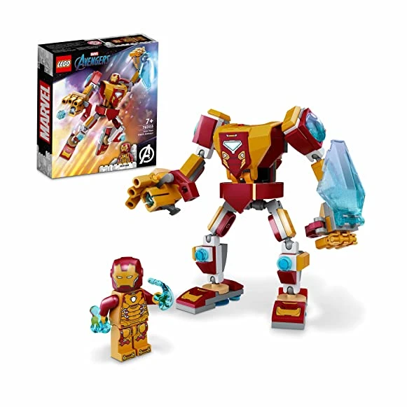 LEGO 76203 Marvel L’Armure Robot d’Iron Man, Set Figurine Action Avengers, Jouet de Construction pour Enfants +7 Ans à Collectionner