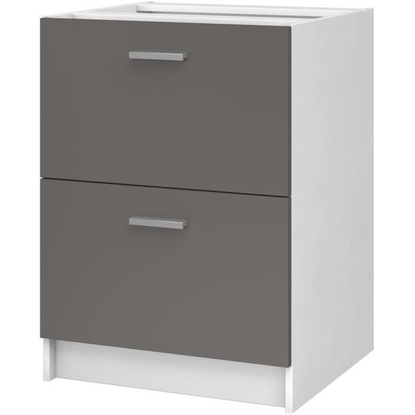 EXTRA Meuble casserolier bas de cuisine - 2 Tiroir