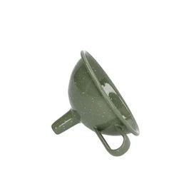 Entonnoir en émail, vert olive moucheté