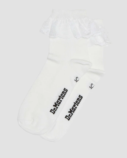 Chaussettes en coton biologique Frill en Blanc | Dr. Martens