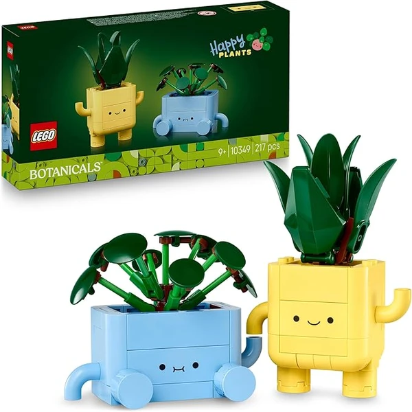 LEGO Botanicals Petites Plantes Souriantes - Jouet & Loisirs Créatifs - 2 Plantes Artificielles, 2 Pots de Fleurs Colorés & Visages Interchangeables - Cadeau Nature pour Fille dès 9 Ans & Ado 10349