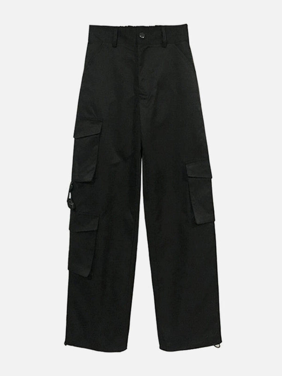 NEV Black Personalized Belt Cargo Pants