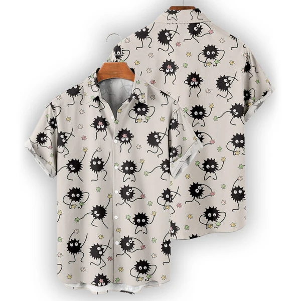Anime Ghibli Hawaiian Shirt – Soot Sprite Star Candy Button-Up | Tropi Hawaiian Shirts Store