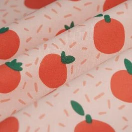 Tissu cretonne Tomato pop rouge
