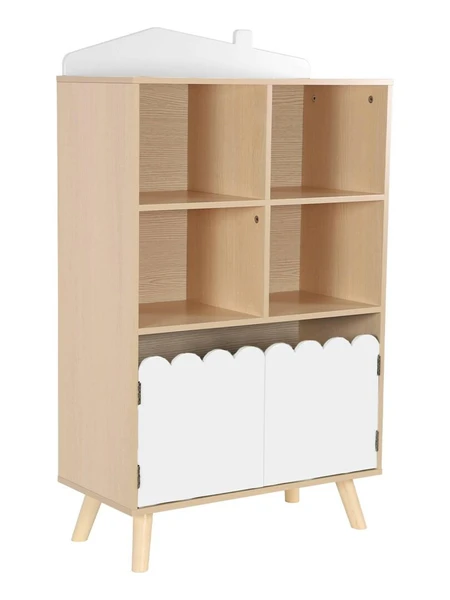 Bibliothèque enfant, 2 portes et 4 étagères Azur