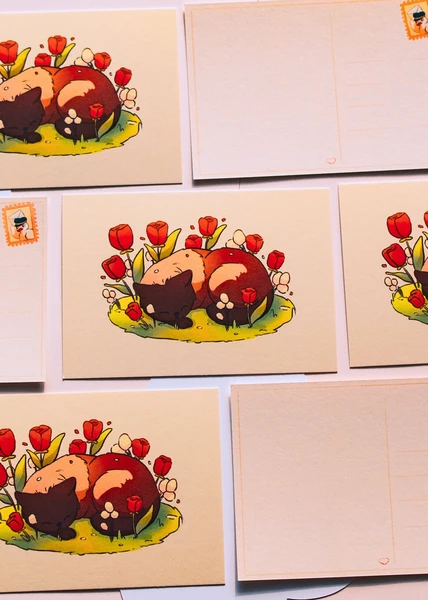 Minis prints - Chat dans les fleurs