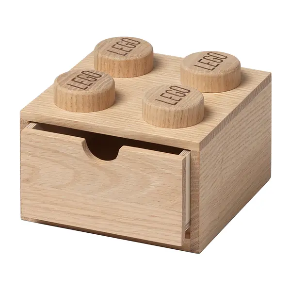 Tiroir de bureau LEGO 4 en bois, Chêne savonné